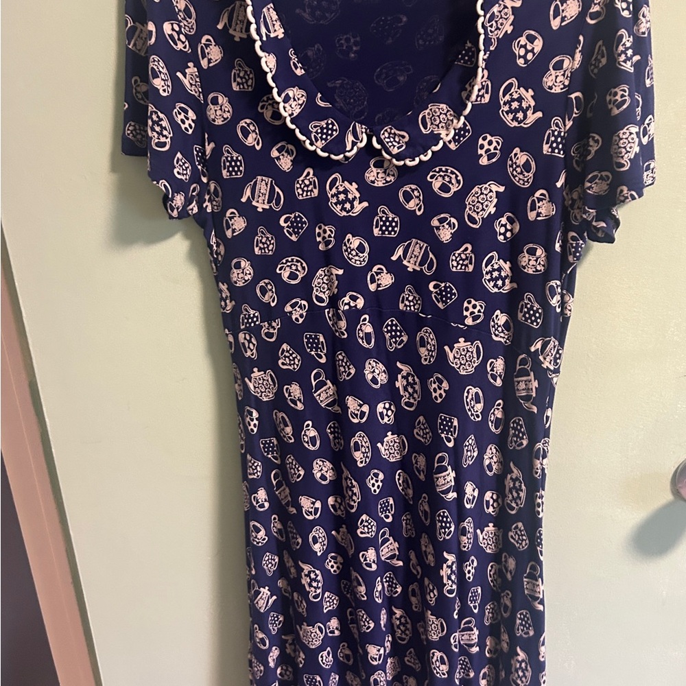 Cath Kidston Navy and white teacup tea Dress. Very rare. - Picture 2 of 3